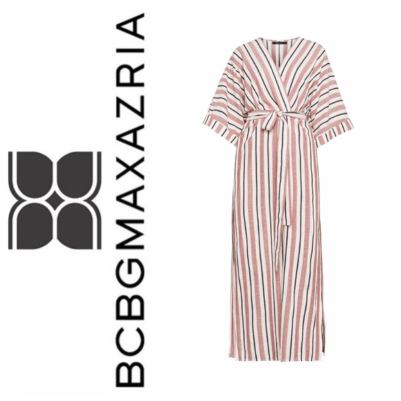 bcbg striped maxi dress